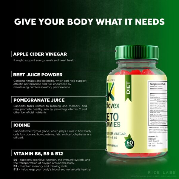 Paquete múltiple gomitas rize labs Ketovex Keto 5 unidades