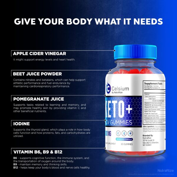 Reseñas NutraRize Celsium Keto con vinagre de manzana 1000MG