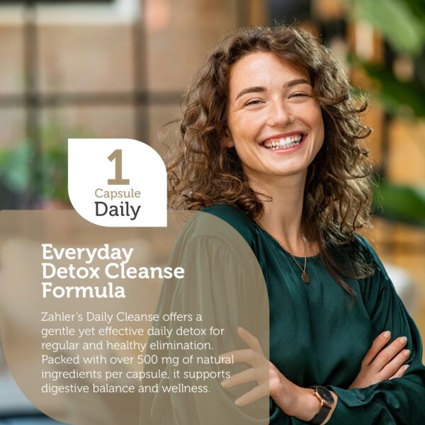 Detalle cápsulas Zahler fórmula detox digestiva diaria