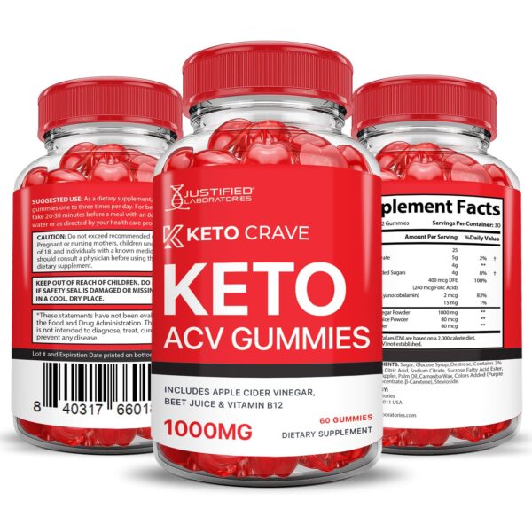 Version 1.0.0 Gomitas Keto Crave ACV con pectina, sin gluten ni gelatina
