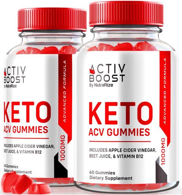 NutraRize Activ Boost Keto ACV gomitas paquete vista frontal