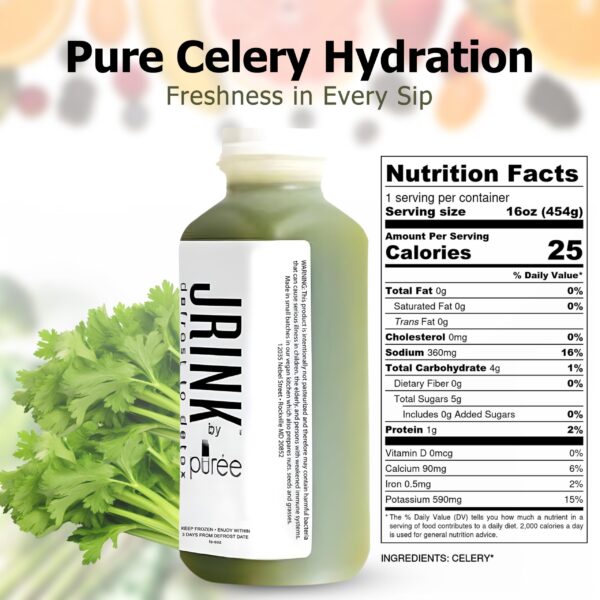 Jugo orgánico apio JRINK en botella HDPE segura