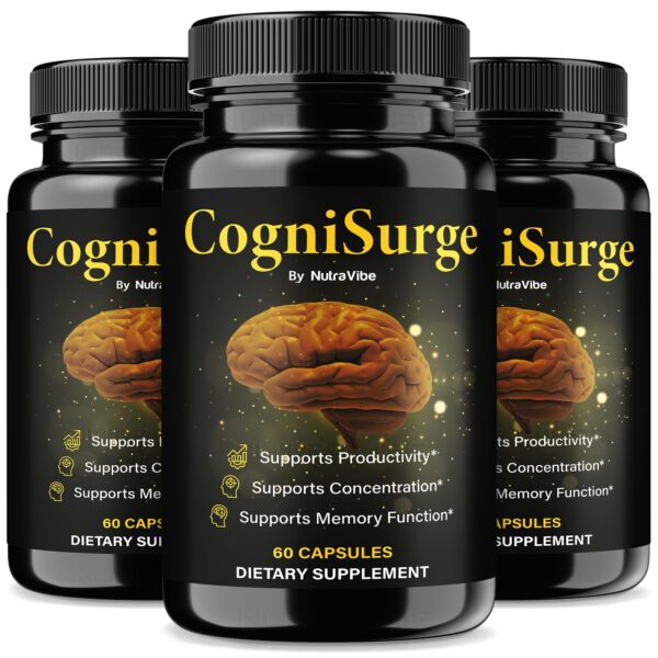 CogniSurge paquete de 3 con 180 cápsulas para enfoque