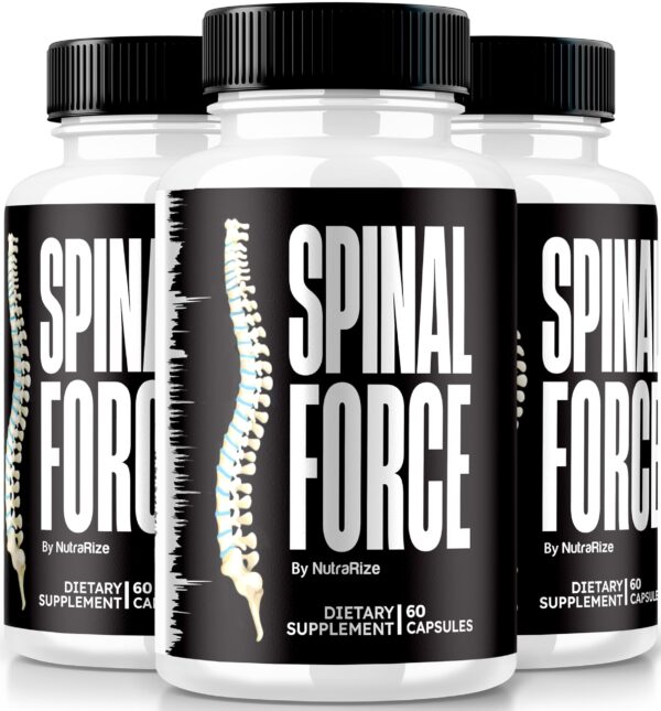 Frasco cápsulas Spinal Force NutraRize para espalda y articulaciones