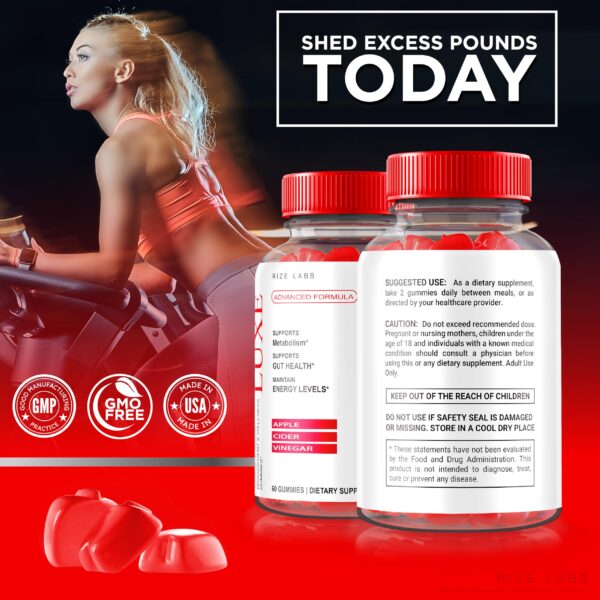 Vista superior gomitas Keto ACV Luxe de rize labs