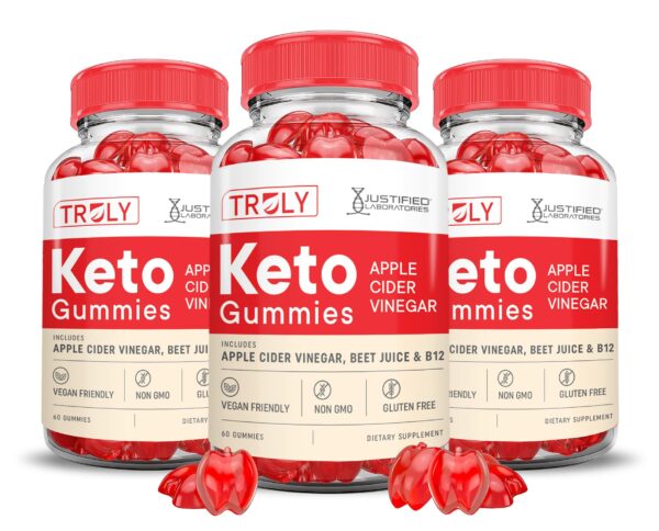 Paquete 3 gomas Truly Keto ACV con vitamina B12 y jugo de betabel
