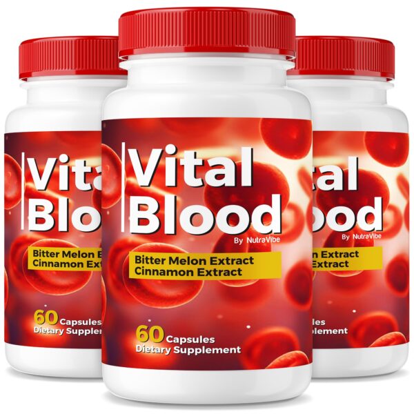 Paquete de 3 pastillas Vital Blood NutraVibe para circulación y energía