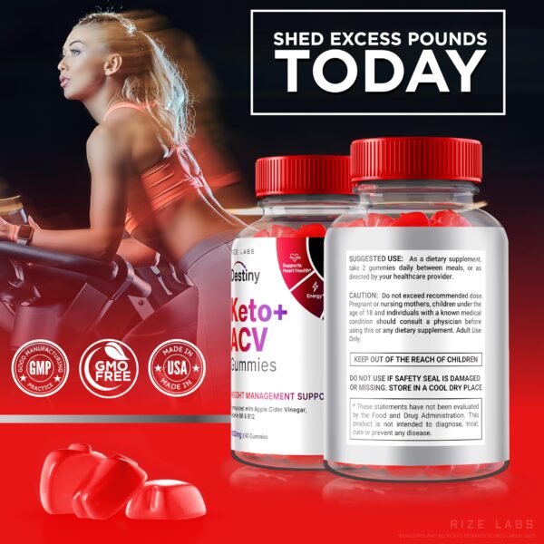 Destiny Keto gomitas suplemento dieta cetogénica y ACV