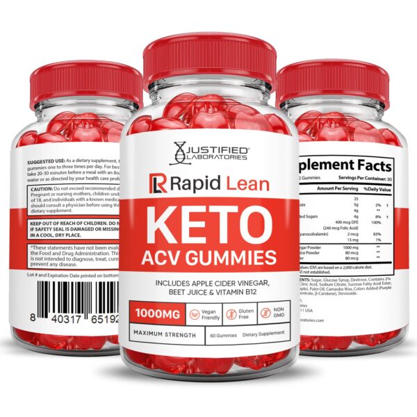 Version 1.0.0 Empaque lateral gomitas Rapid Lean Keto ACV 120 gomitas