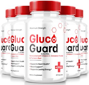 Paquete 5 NutraRize Gluco Guard cápsulas soporte salud 300 cápsulas