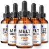 Frasco frontal Melt Drops Pro con etiqueta
