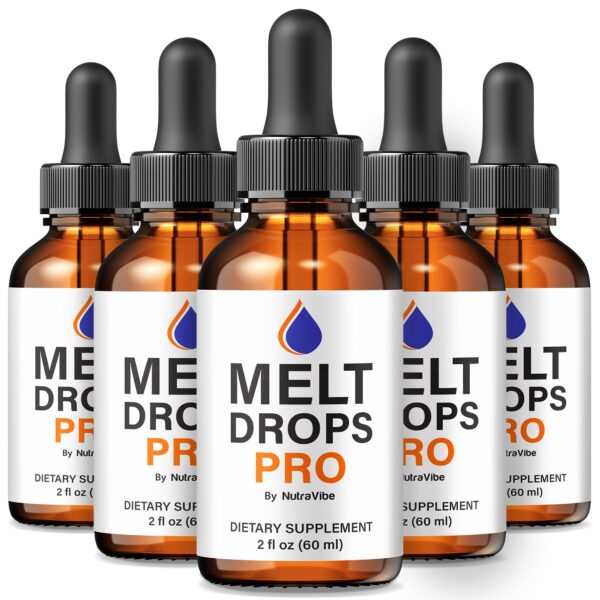 Frasco frontal Melt Drops Pro con etiqueta