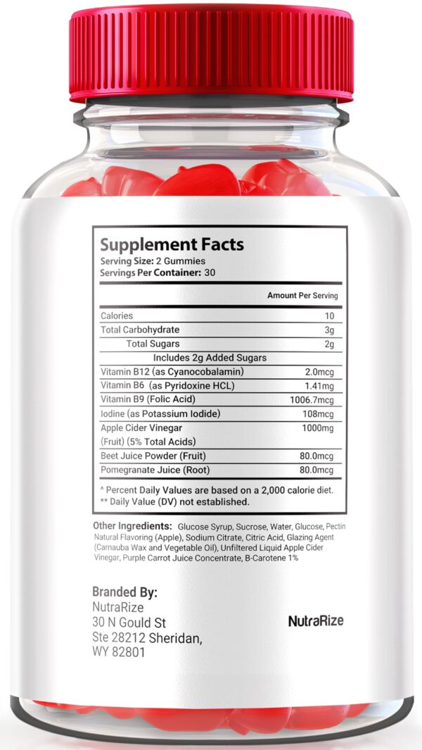 Bote de gomitas Slim Ease Keto con vinagre de sidra de manzana