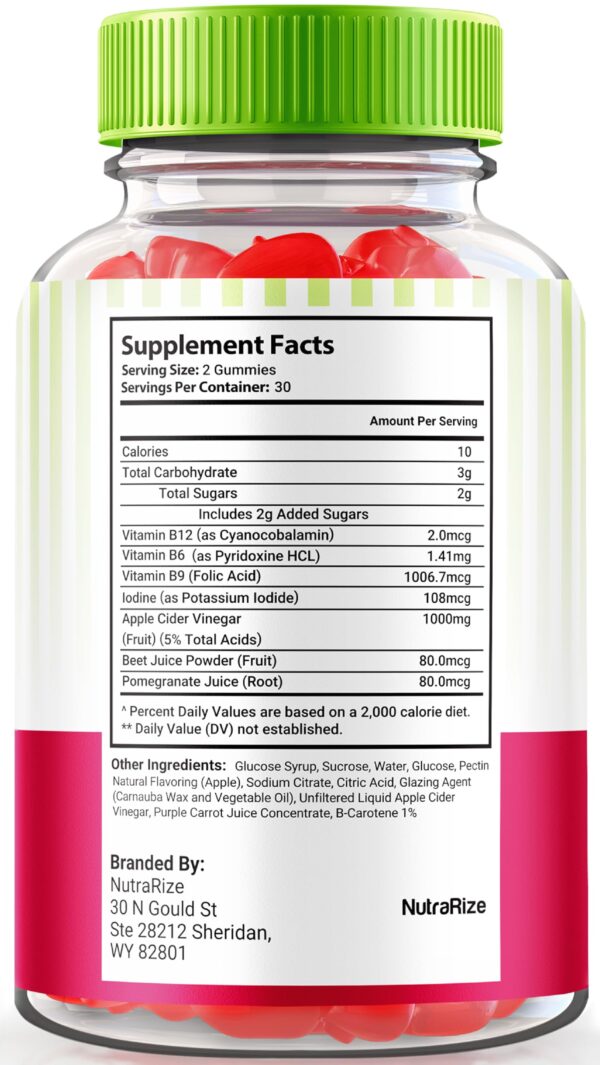 Frasco de gomitas VibrantLife Keto+ACV premium