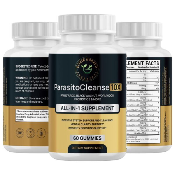 Pack gomitas ParasitoCleanse 10X Elixir Dorado salud digestiva