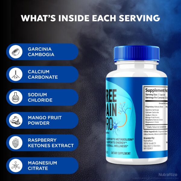 Botella NutraRize Free Pain Pro suplemento Keto