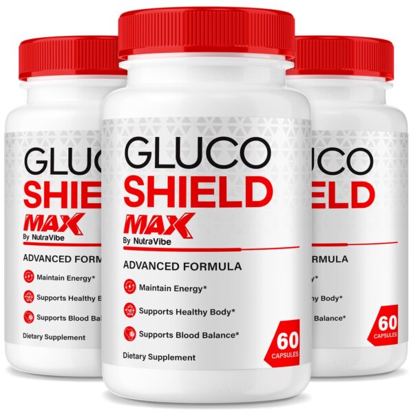 Frascos Gluco Shield Max suplemento para salud y vitalidad