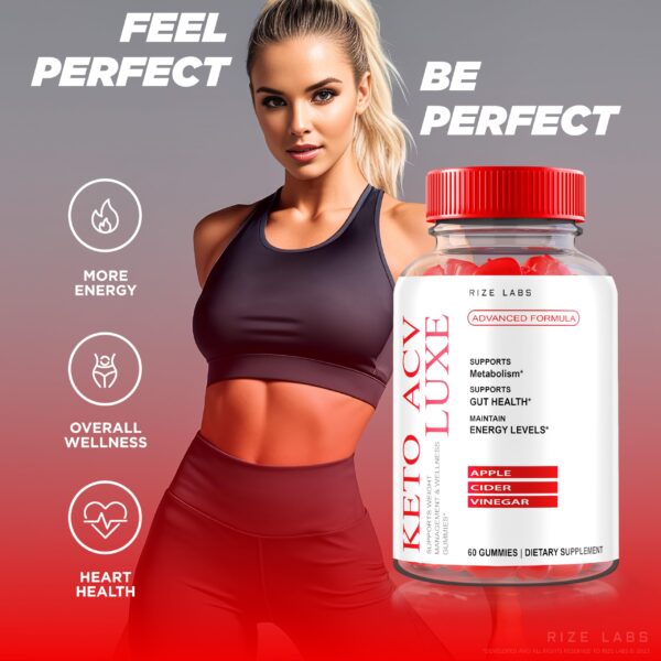 Presentación frontal gomitas Keto ACV Luxe de rize labs