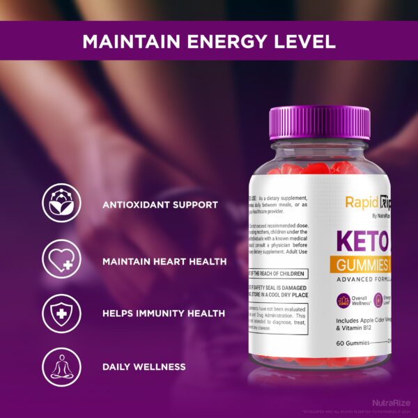 NutraRize Rapid Ripped keto ACV gomitas suplemento dietético