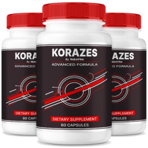 Version 1.0.0 Frontal de la botella Korazes Capsules de NutraVibe