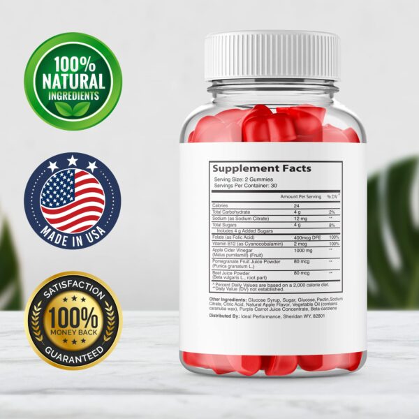 Botella Lifetime Keto gomas vinagre sidra manzana vitamina B12