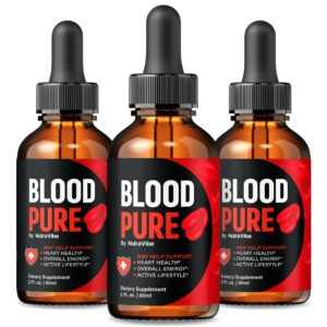 Blood Pure Drops frascos de suplemento en paquete de tres