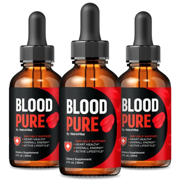 Blood Pure Drops frascos de suplemento en paquete de tres