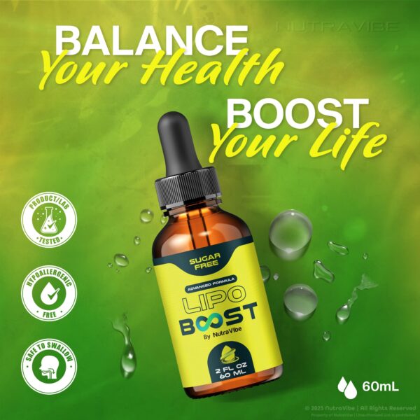 Frascos de Lipo Boost en estantería