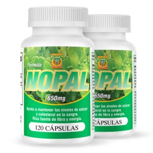 Nutrisalud cápsulas de nopal frascos con 120 cápsulas servicio digestivo