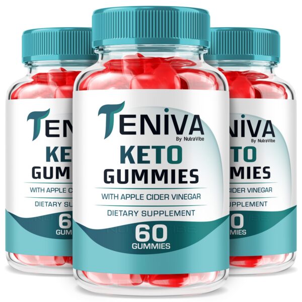 Paquete de tres frascos de gomitas Teniva Keto para energía