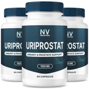 Paquete de 3 frascos NutraVibe Uriprostat para soporte prostático
