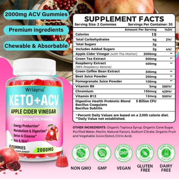 Frasco gomitas salud natural para metabolismo y digestión