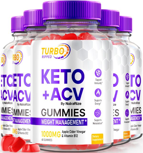 NutraRize gomitas Turbo Ripped Keto ACV frasco