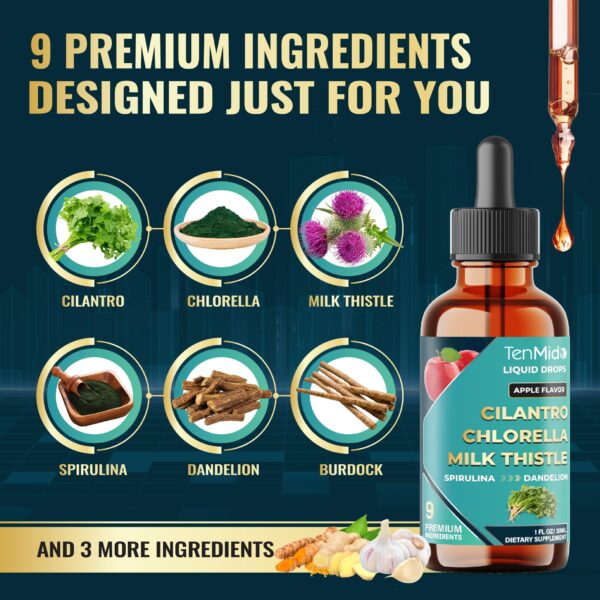 Frasco y etiqueta de cilantro tintura