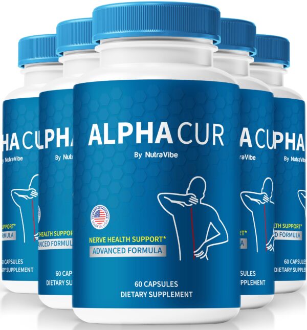 AlphaCur cápsulas naturales premium para salud nerviosa paquete cinco
