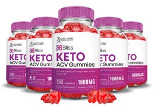 Bliss Keto ACV gomitas frasco frontal 300 piezas