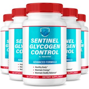 Paquete de 5 Sentinel Glycogen Control 300 cápsulas para energía diaria