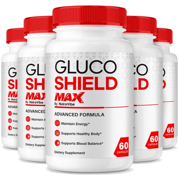 Paquete de 5 Gluco Shield Max cápsulas para salud y vitalidad
