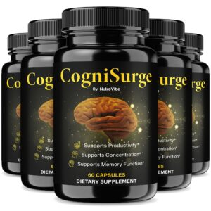 Frasco de cápsulas CogniSurge para enfoque y energía