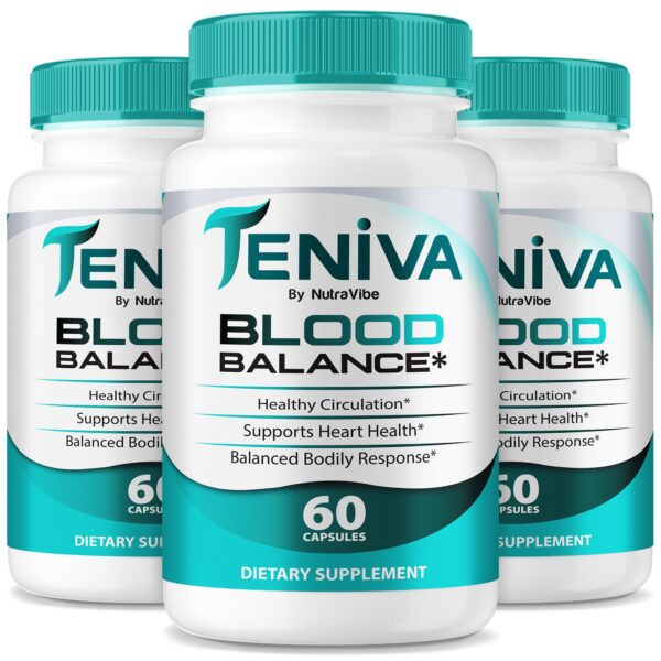 Envase de 3 paquetes de Teniva Blood Balance para soporte diario