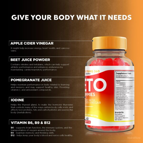 Contenido gomitas Summer Trims 360 para control peso