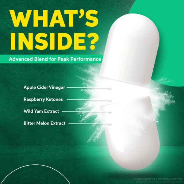 Vista lateral envase Metabound cápsulas suplemento planta