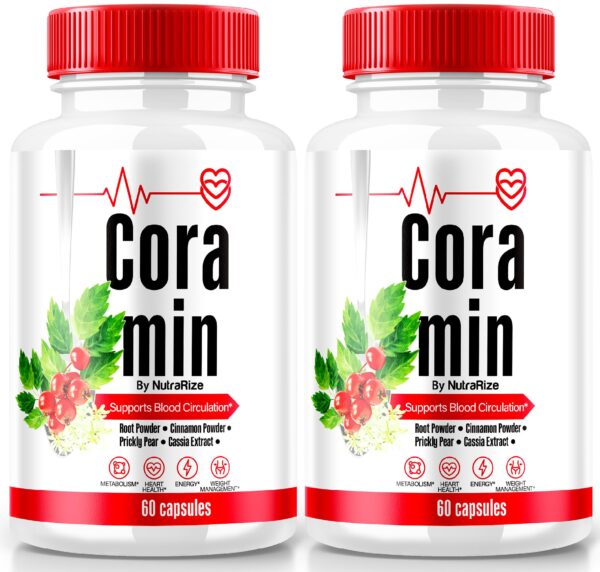 Paquete doble Cápsulas Coramin suplemento natural salud