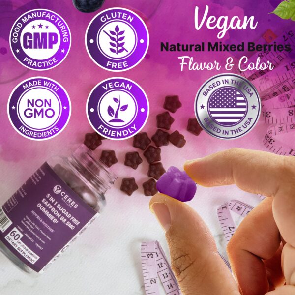 Etiqueta del producto con información de azafrán