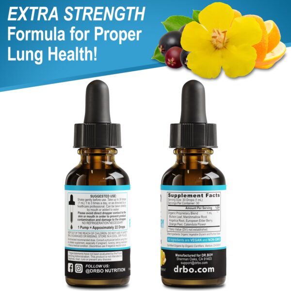 Gotas de Lung Detox apoyo pulmonar y respiratorio suplemento herbal