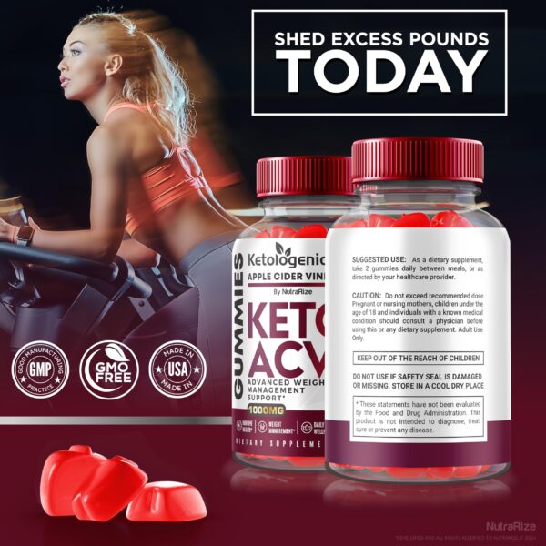 Suplemento gomitas cetogénicas NutraRize keto vinagre manzana