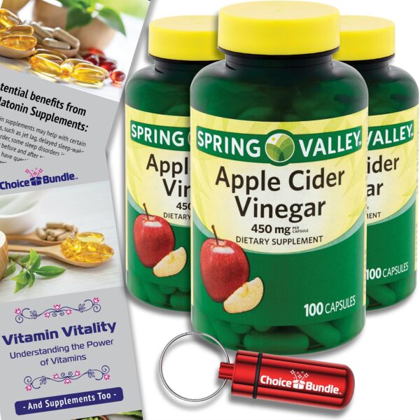 Envase frontal de cápsulas vinagre sidra manzana 450 mg