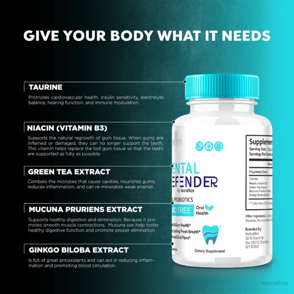 Dental Defender cápsulas para rutina oral saludable