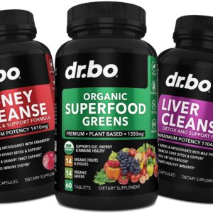 Suplemento orgánico Superfood Greens y frutas para detox y salud renal