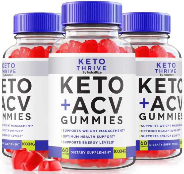 Paquete de 3 Keto Thrive gomitas con vinagre de sidra de manzana